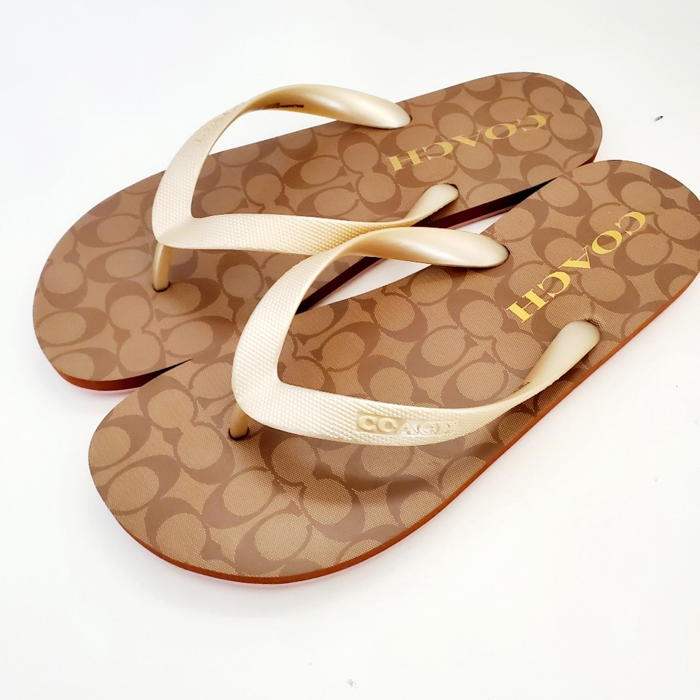 Coach ZAK Signature Flip Flop Sandals Size 9/10 - Picture 2 of 7